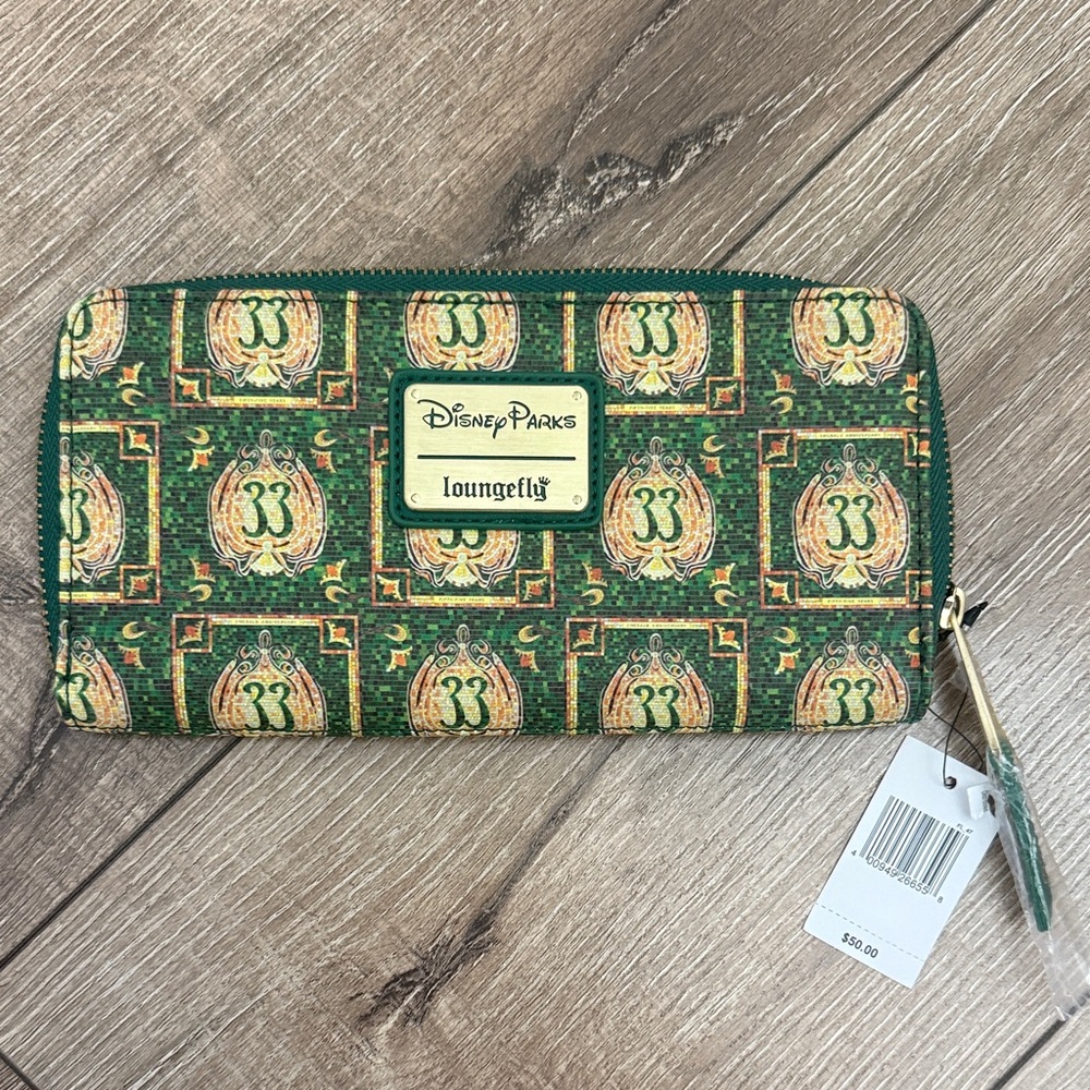 Loungefly Disney Parks Green and Gold Club 33 Wallet
